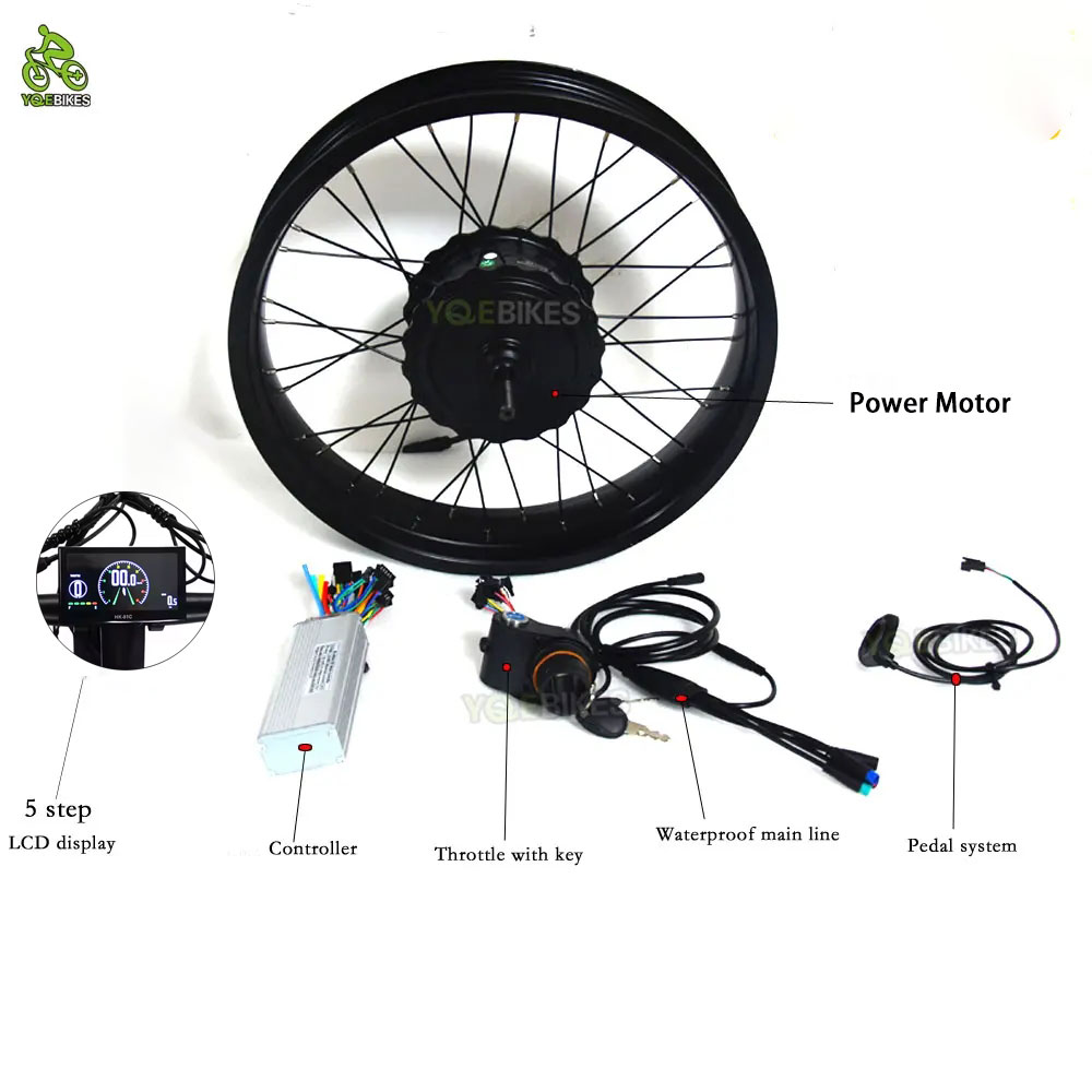 20 インチ 4.0 電動自転車アクセサリー DIY アセン - Fat Tire Ebike Conversion Kit 2000W のレビューと価格