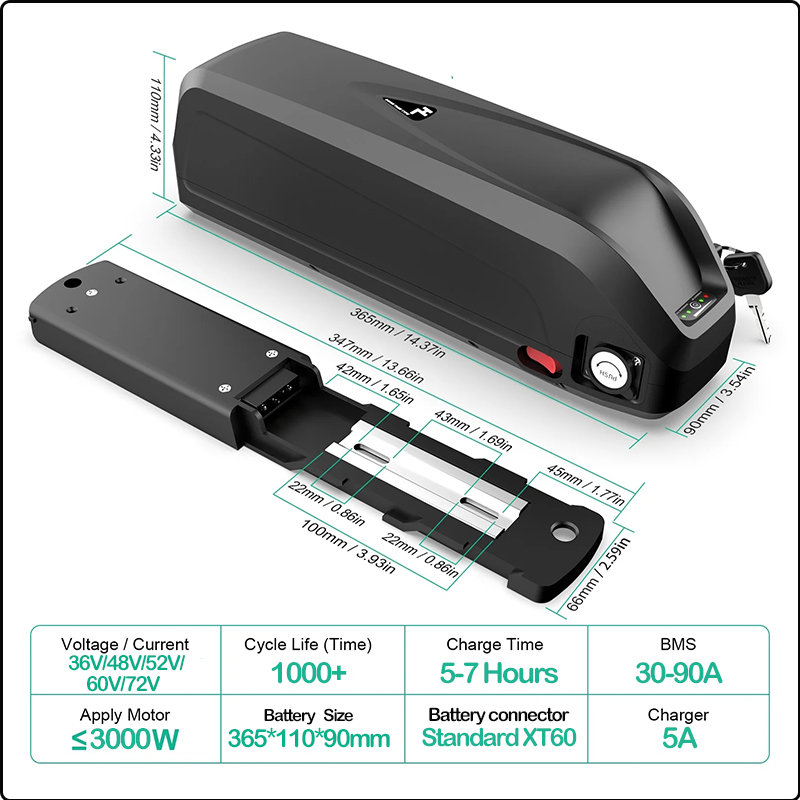 36V 48V 52V Hailong 60V 72V 電動 - Ebike Battery 48V 20Ah Hailong のレビューと価格